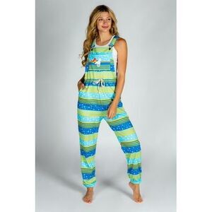 Shinesty Medium montucky pajamaralls jumpsuit unicorn pockets snowflake